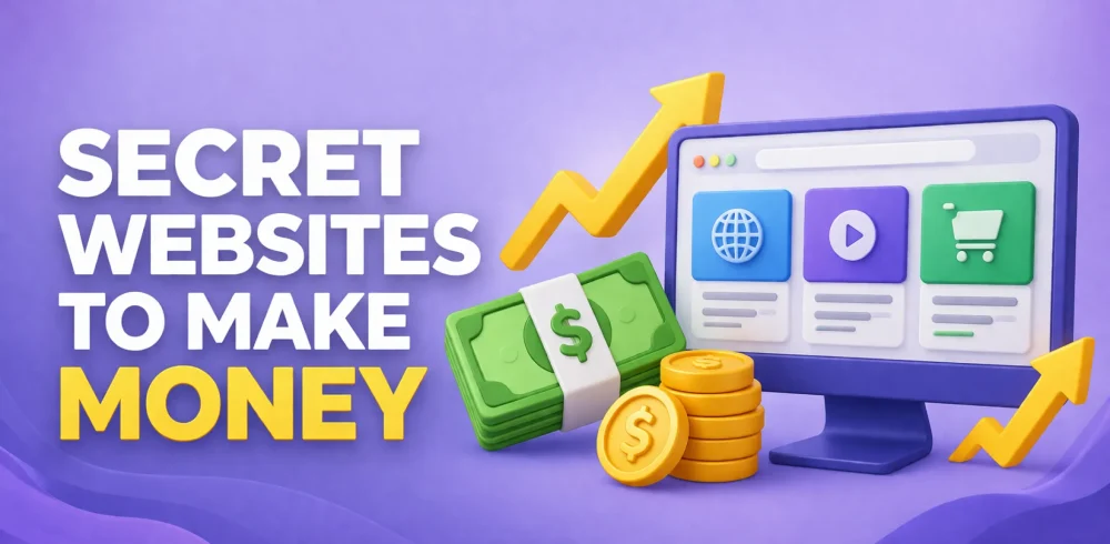 Featured image for an article on secret websites to make money