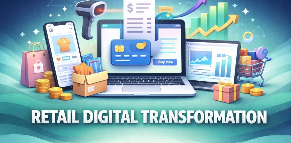 Featured image for an article on retail digital transformation