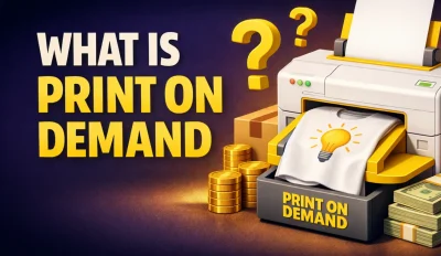 Featured image for an article covering the question "what is print on demand?"