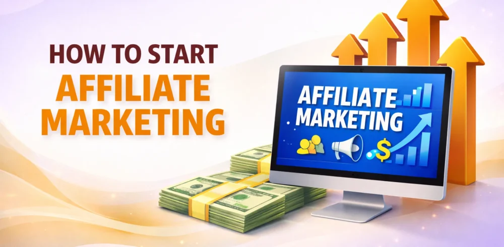 Featured image for an article on how to start affiliate marketing