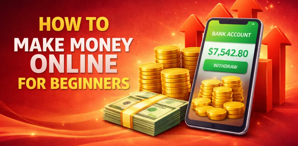 Featured image for an article on how to make money online for beginners