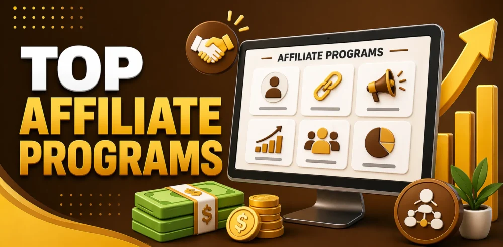 Featured image for an article about the top affiliate programs