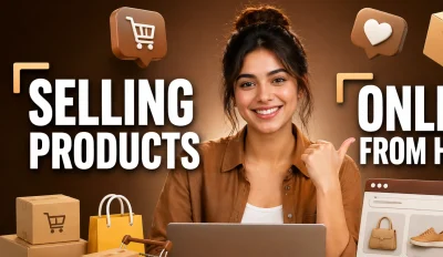 Featured image for an article on selling products online from home