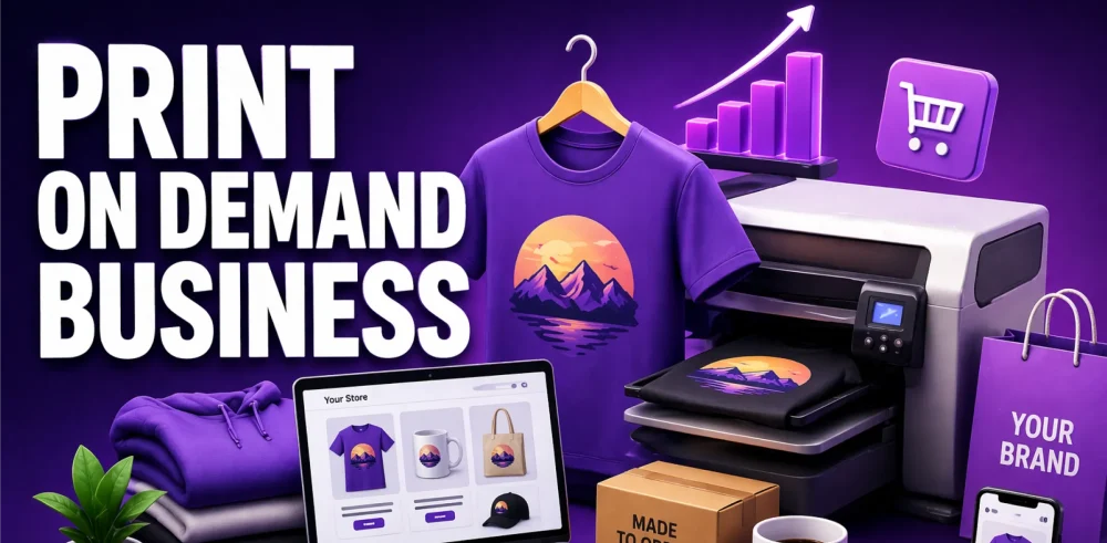 Featured image for an article about print on demand business