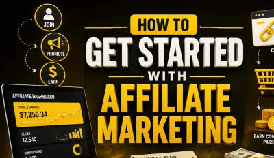 Featured image for an article on how to get started with affiliate marketing