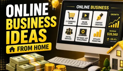 Featured image for an article about online business ideas from home