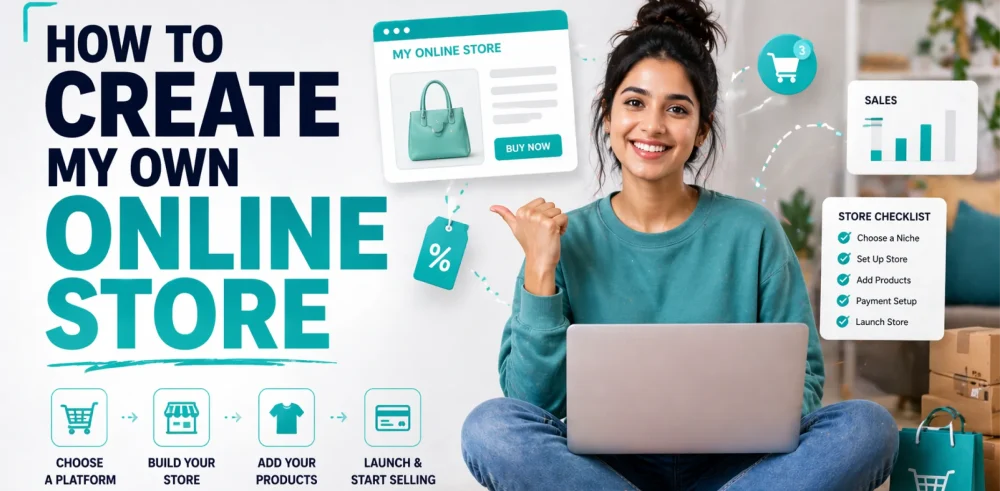 Featured image for an article for people searching "how to create my own online store?"