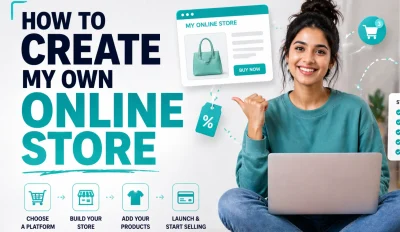 Featured image for an article for people searching "how to create my own online store?"