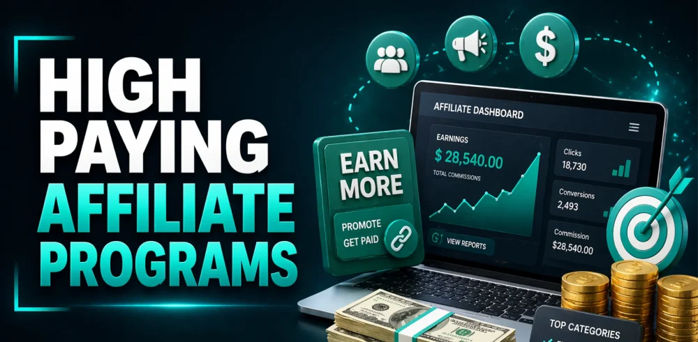Featured image for an article on high paying affiliate programs