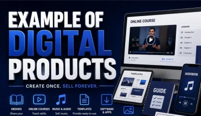 Featured image for an article showing example of digital products