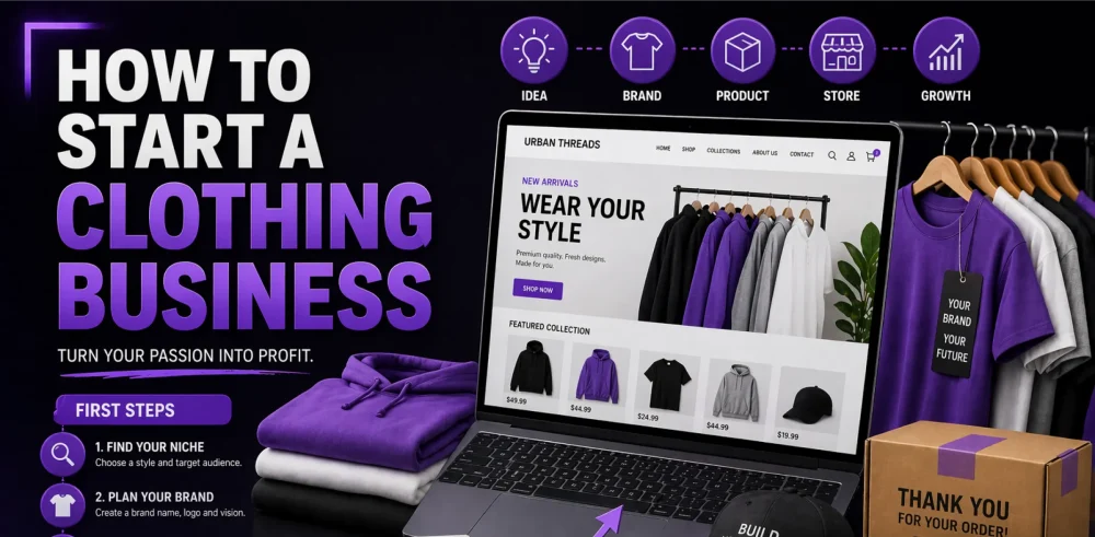 Featured image for an article on how to start a clothing business