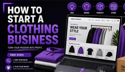 Featured image for an article on how to start a clothing business