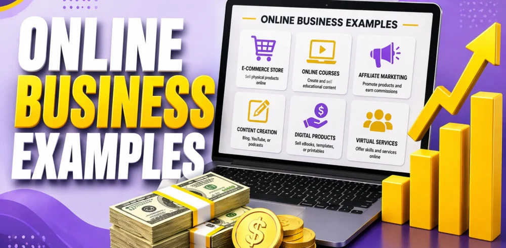 Featured image for an article showing online business examples