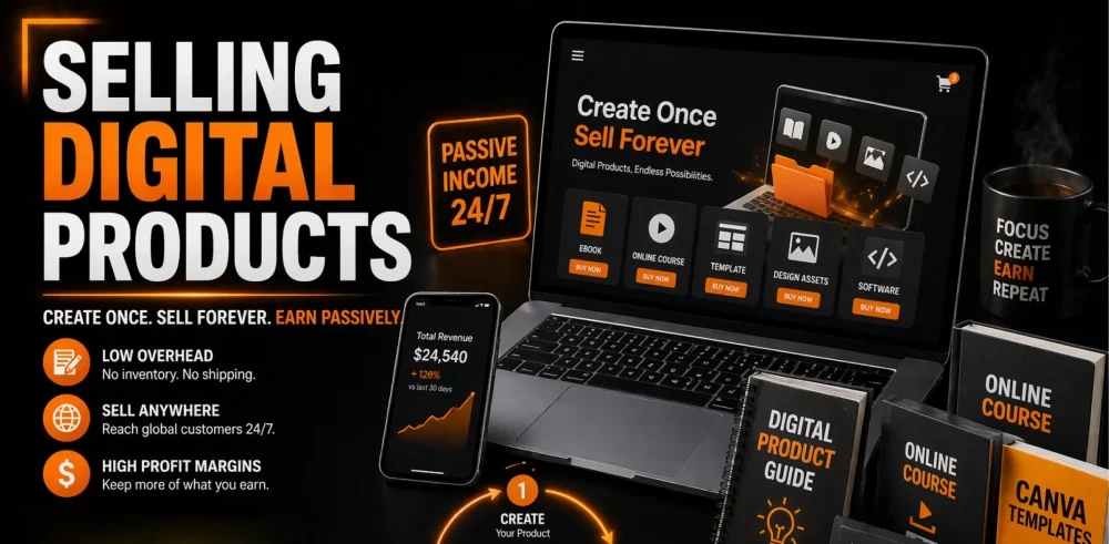 Featured image for an article on selling digital products