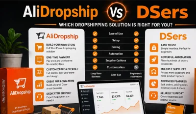 Featured image for an article comparing AliDropship vs DSers