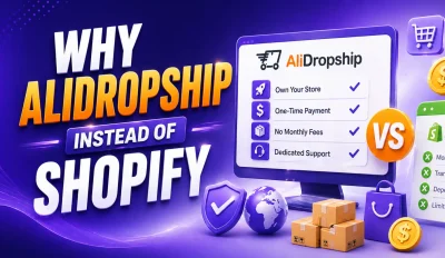 Featured image for an article on why AliDropship instead of Shopify