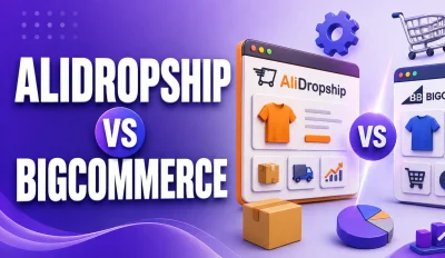 Featured image for an article comparing AliDropship vs BigCommerce