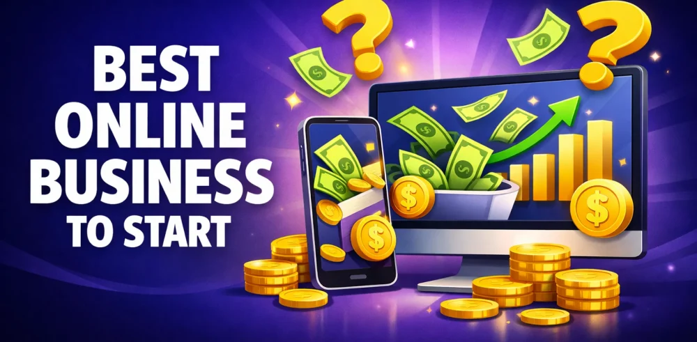Featured image for an article on the best online business to start