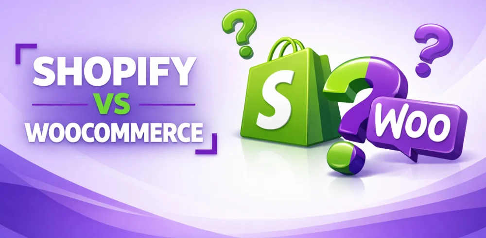 Featured image for an article comparing Shopify vs WooCommerce