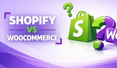Featured image for an article comparing Shopify vs WooCommerce