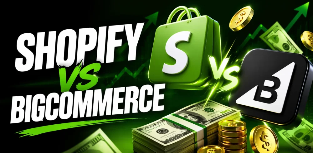 Featured image for an article comparing Shopify vs BigCommerce