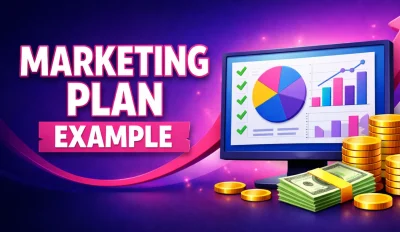 Featured image for an article with a marketing plan example