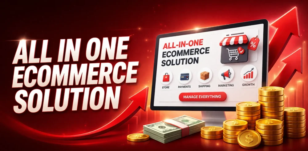 Featured image for an article on all in one ecommerce solution
