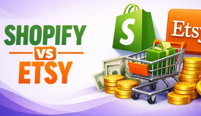 Featured image for an article on Shopify vs Etsy comparison
