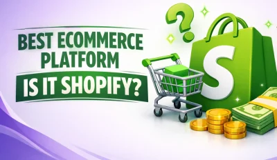 Featured image for an article covering the best ecommerce platform and whether it's Shopify