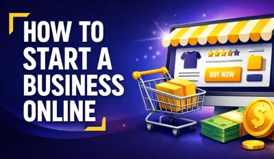 Featured image for an article on how to start a business online