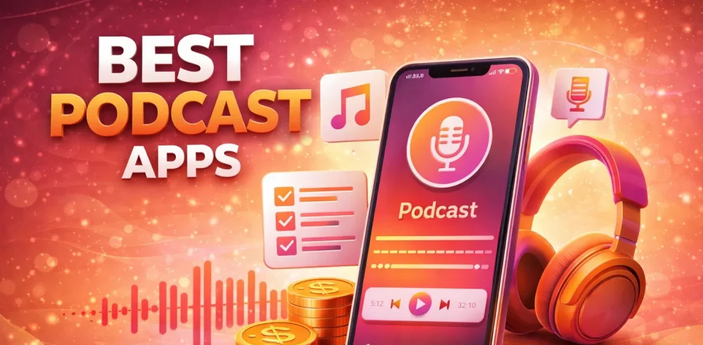Featured image for an article on the best podcast apps