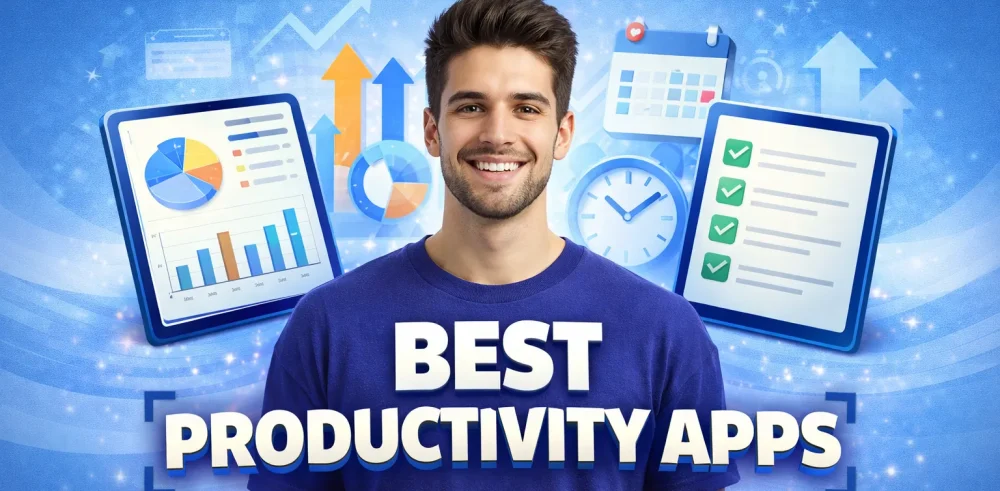 Featured image for an article about the best productivity apps