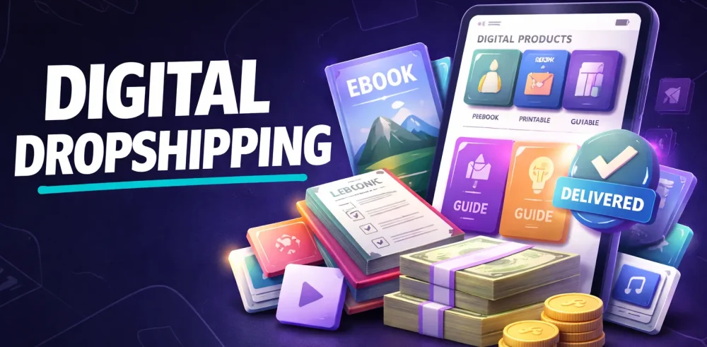 Featured image for an article on digital dropshipping