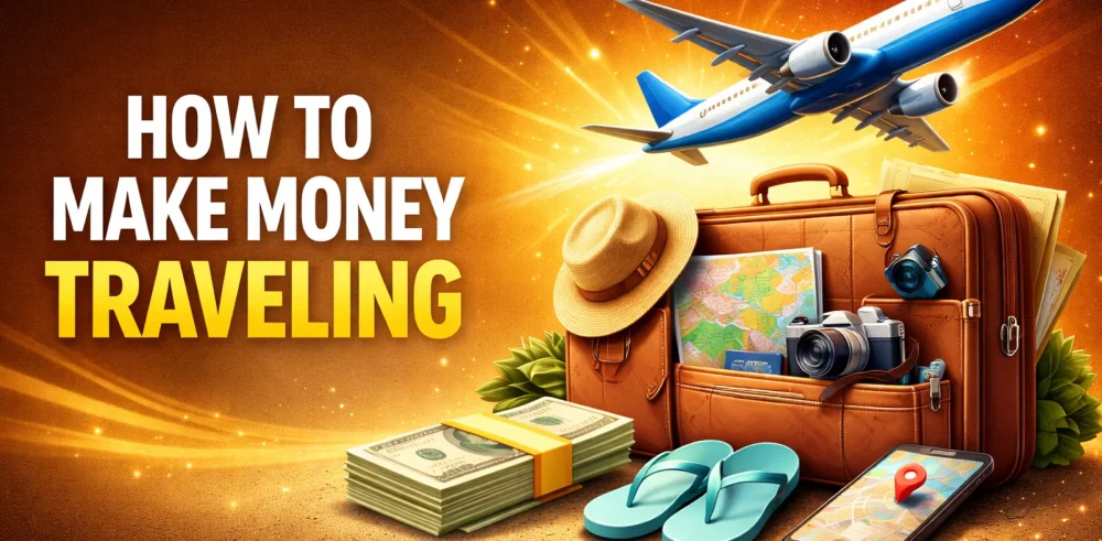 Featured image for an article on how to make money traveling