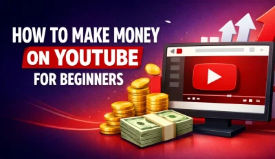 Featured image for an article on how to make money on YouTube for beginners