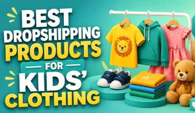 Featured image for an article about the best dropshipping products for kids' clothing
