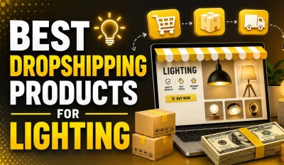 Featured image for an article about the best dropshipping products for lighting