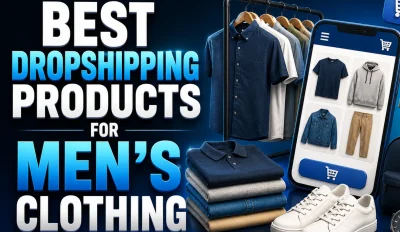 Featured image for an article about the best dropshipping products for men's clothing
