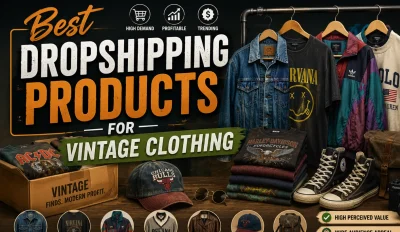 Featured image for an article about the best dropshipping products for vintage clothing