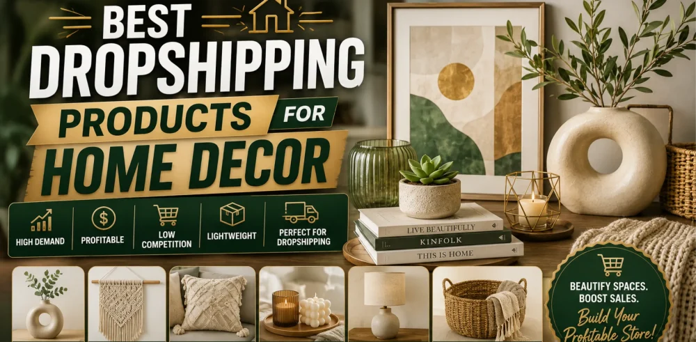 Featured image for an article about the best dropshipping products for home decor