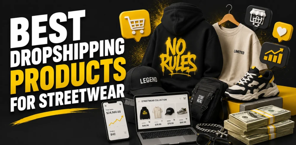 Featured image for an article about the best dropshipping products for streetwear
