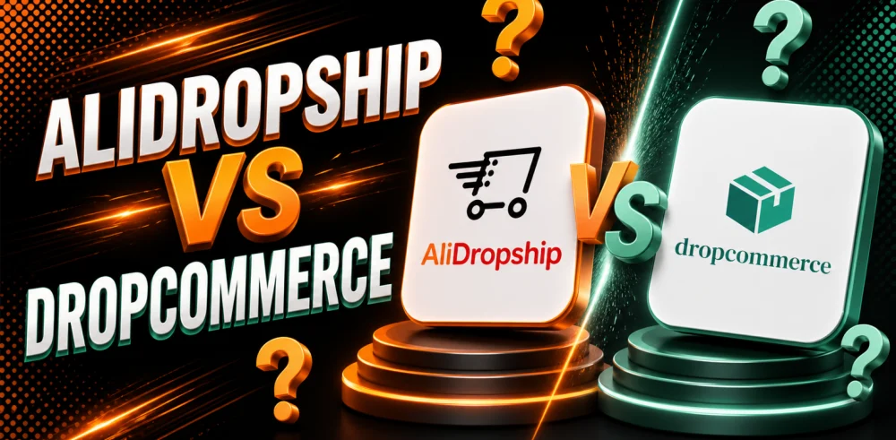 Featured image for an article with the comparison of AliDropship Vs DropCommerce.