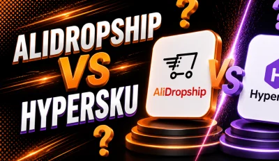 Featured image for an article with the comparison of AliDropship Vs HyperSKU.