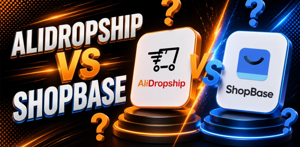 Featured image for an article with comparison of AliDropship vs ShopBase.