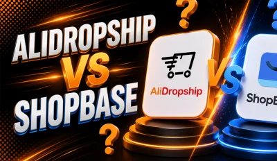 Featured image for an article with comparison of AliDropship vs ShopBase.