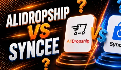 Featured image for an article with comparison of AliDropship vs Syncee.