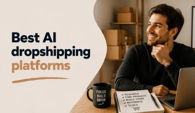 Featured image for an article about the best AI dropshipping platforms