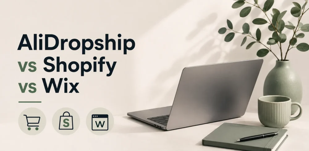Featured image for a competitive breakdown of AliDropship vs Shopify vs Wix
