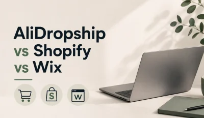Featured image for a competitive breakdown of AliDropship vs Shopify vs Wix