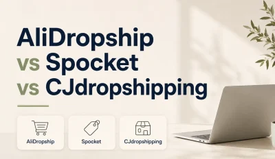 Featured image for a competitive breakdown of AliDropship vs Spocket vs CJdropshipping
